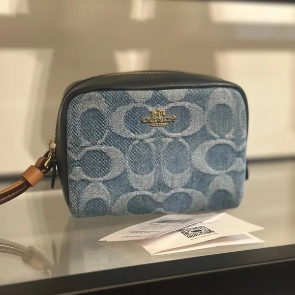 Coach Denim Pouch Wristlet - Picture 9 of 9